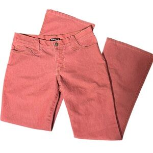 Frankie b Y2K flare jeans Salmon Pink denim Size Large 8
